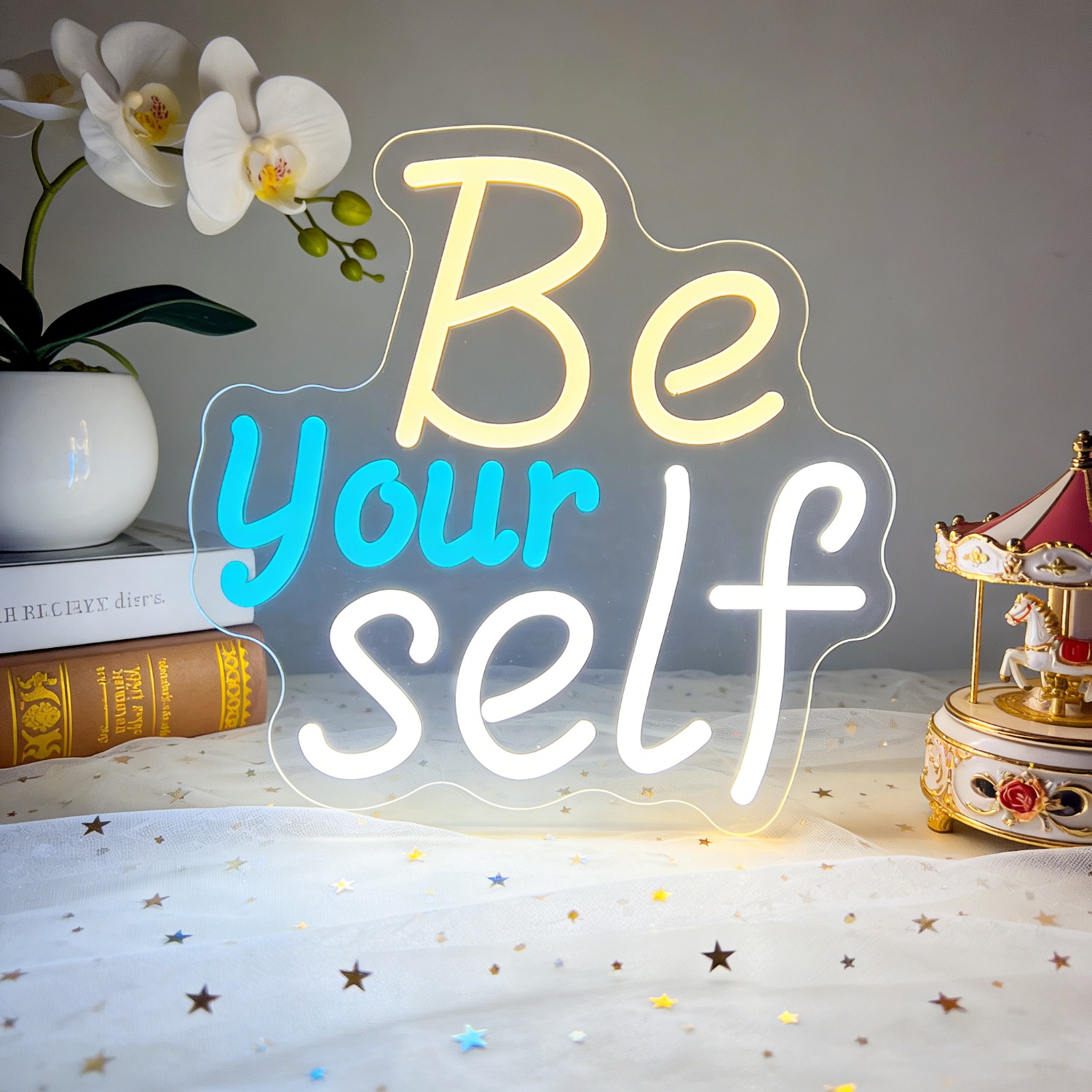 Outdoor Lighting Quotes - Inspirational Be Yourself Neon Sign LED