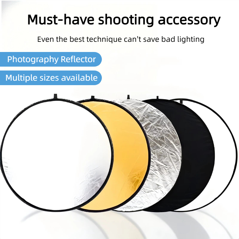 Outdoor Lighting Kit Photography - 2-in-1 Dual Sided Gold Silver Reflector