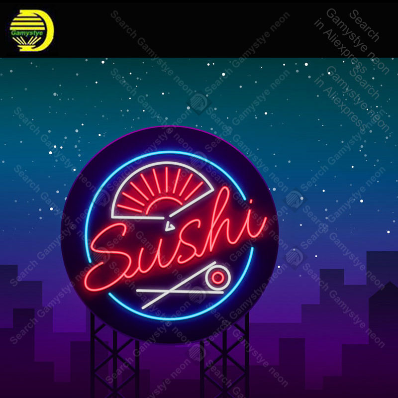 Outdoor Lighting Expressions - Neon Sign for Sushi logo in