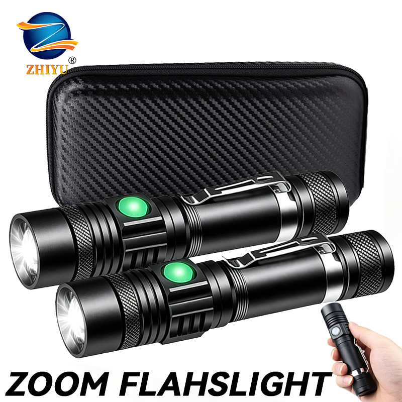 Outdoor Lighting Replacement Bulbs - T6 LED Rechargeable Flashlight,18650 Zoomable Torch,