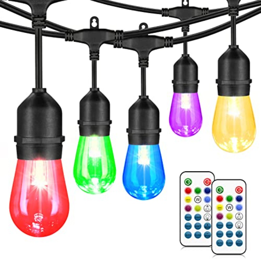 String Light Bistro - 48Feet Outdoor Patio Lights Waterproof Dimmable