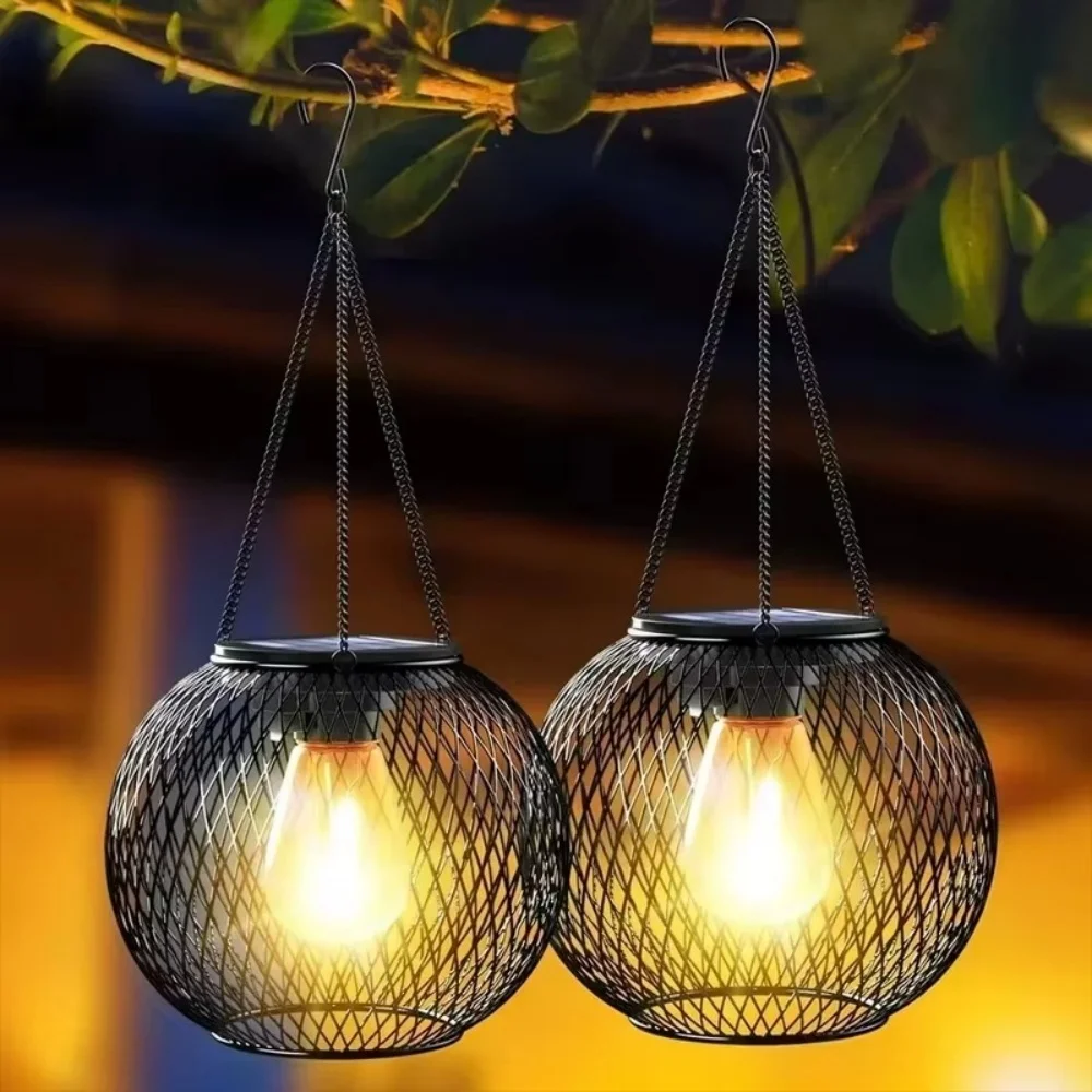 Outdoor Lighting Art - Solar Lantern Iron Art Outdoor Spherical