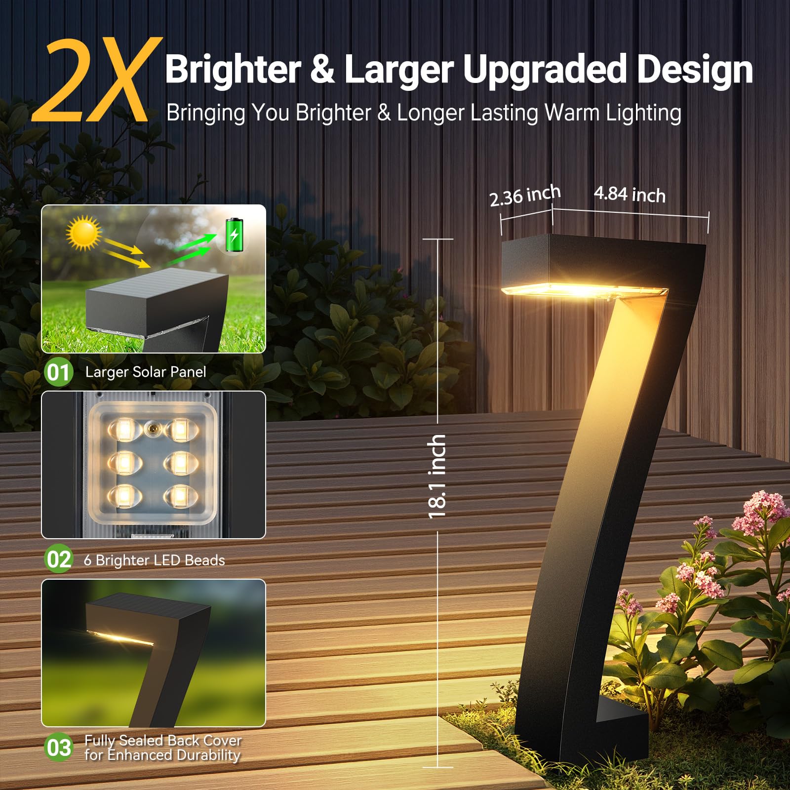 Upgraded Bright LED Solar Ligh - Outdoor Lighting Driveway ulasan dan harga
