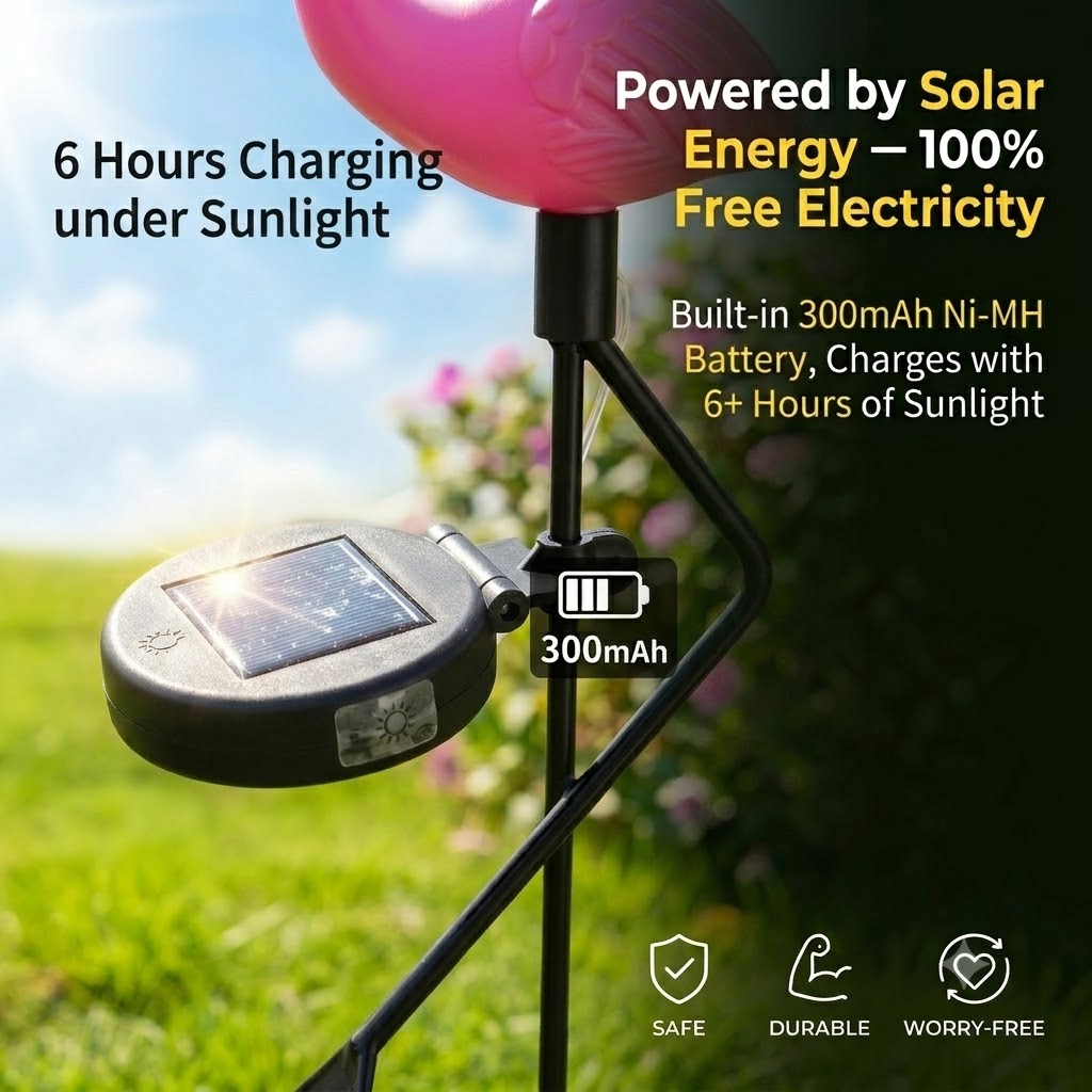 Solar Powered Flamingo Garden  - Outdoor Lighting Driveway ulasan dan harga