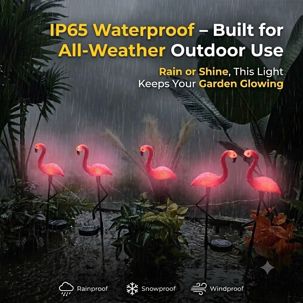 Solar Powered Flamingo Garden  - Outdoor Lighting Driveway ulasan dan harga