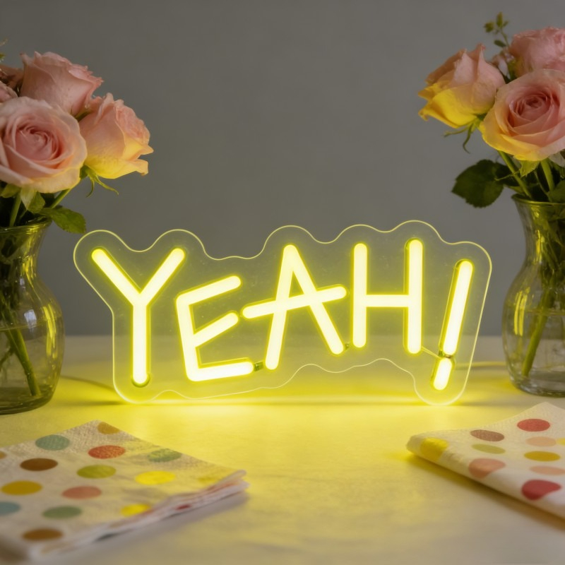 YEAH Neon Sign LED Light Funny - Outdoor Lighting Quotes ulasan dan harga