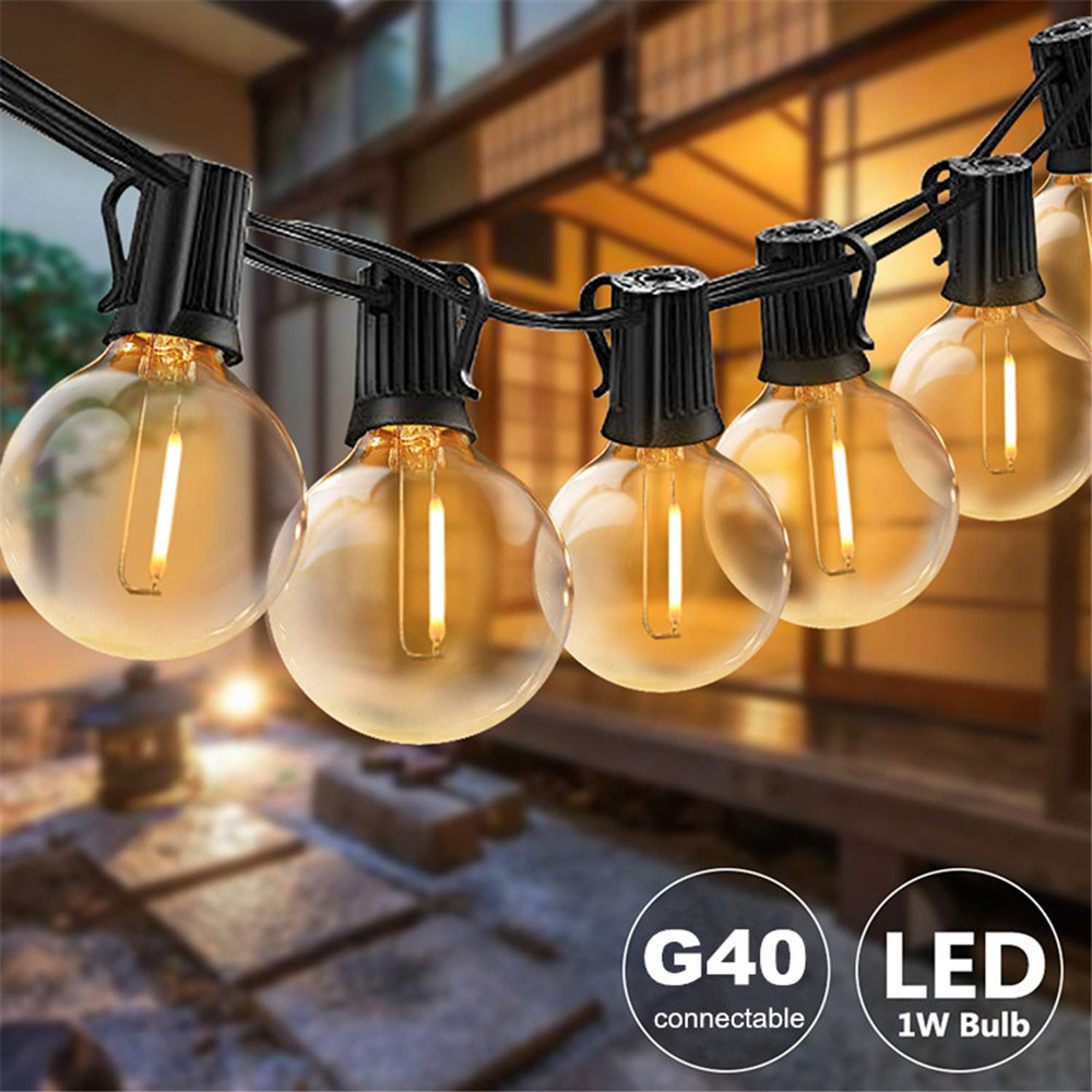 25FT/50FT G40 Clear Globe Bulb - String Light Bistro ulasan dan harga