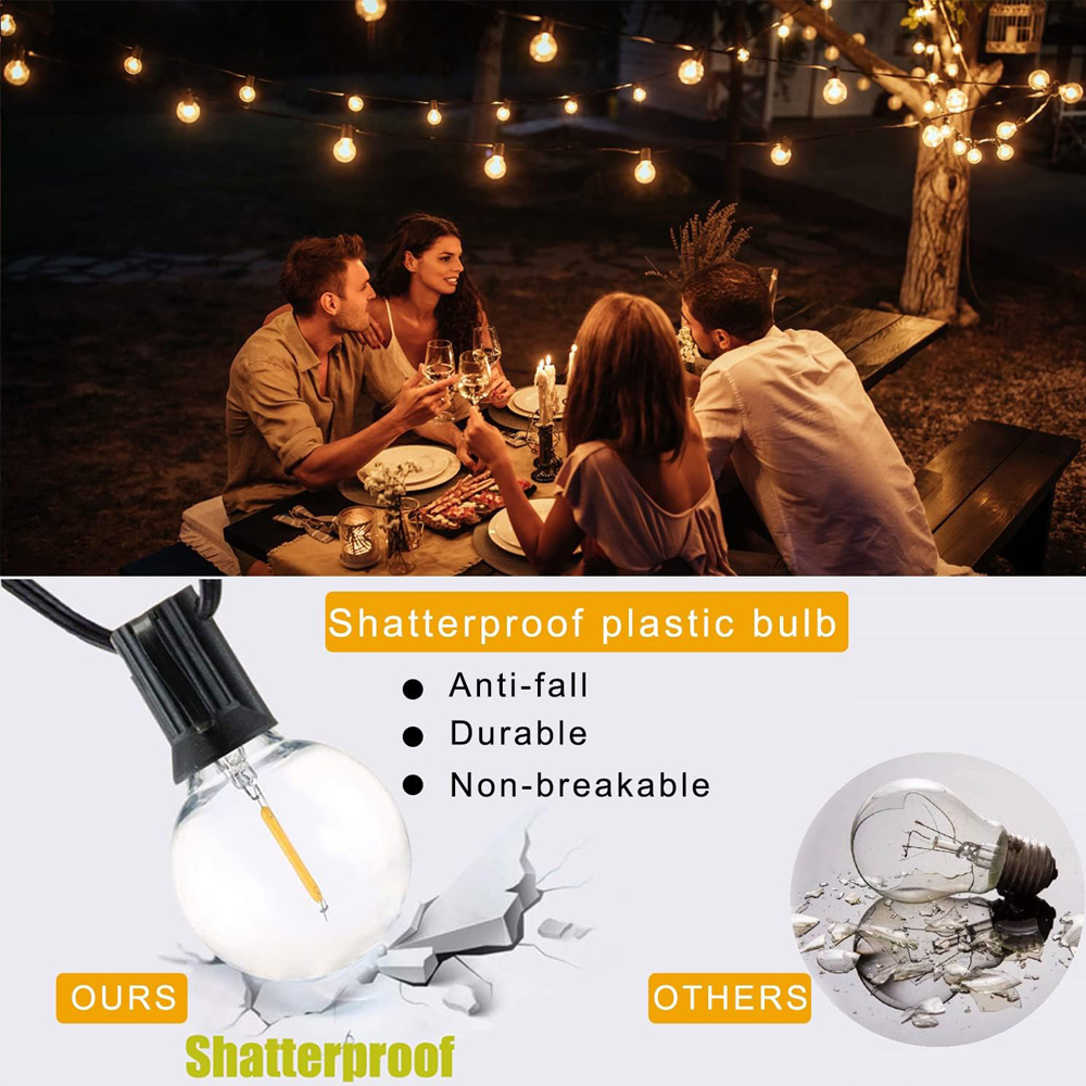 25FT/50FT G40 Clear Globe Bulb - String Light Bistro ulasan dan harga