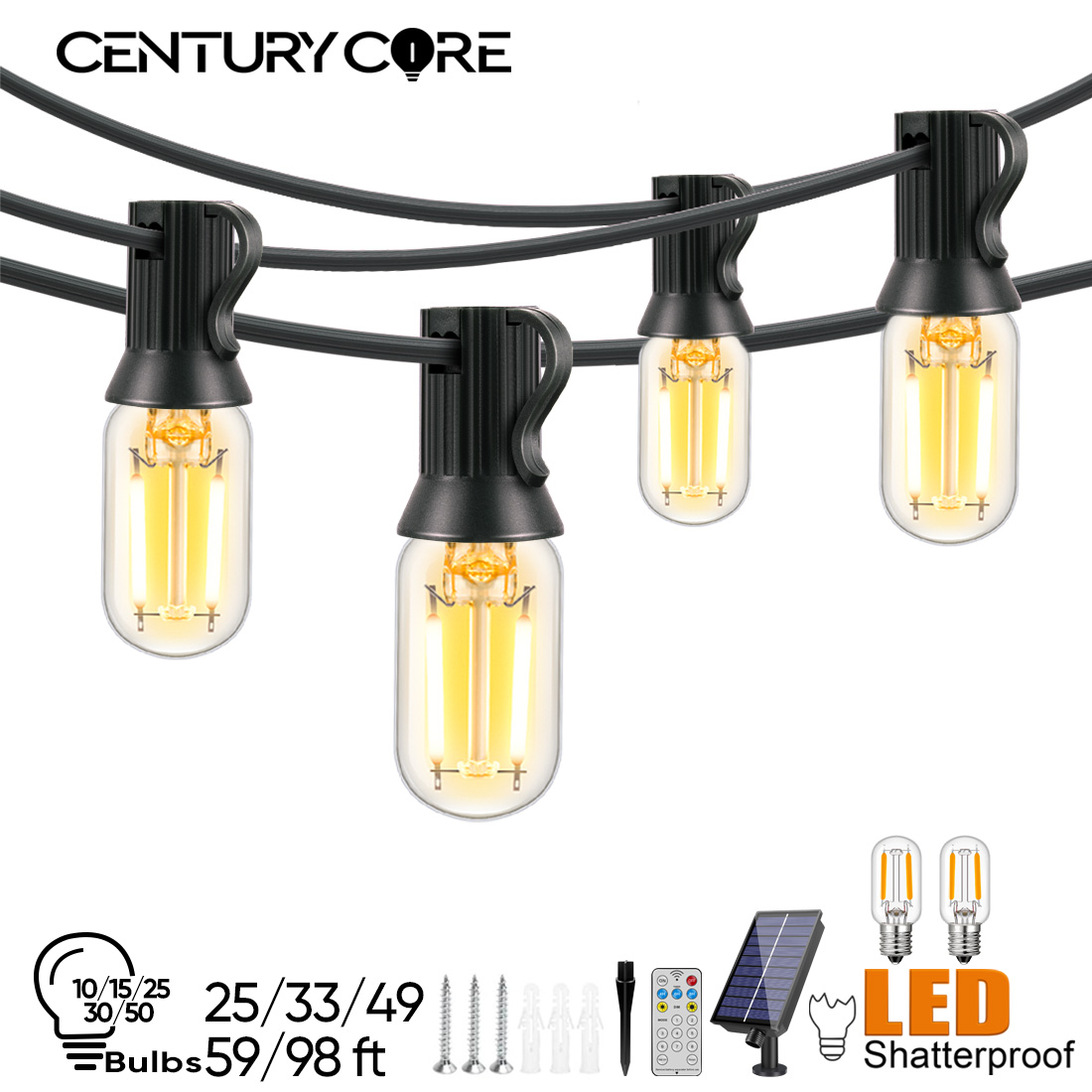 LED T22 Solar String Lights 8  - String Light Bistro ulasan dan harga