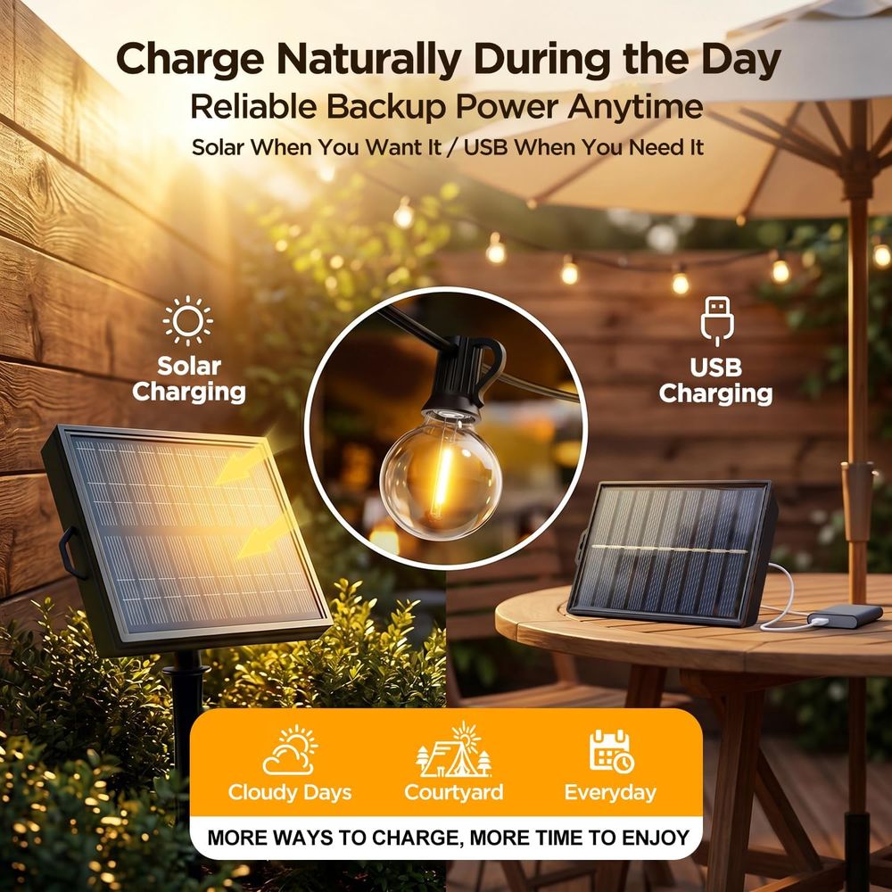 100T String Lights Outdoor, G4 - String Light Bistro ulasan dan harga