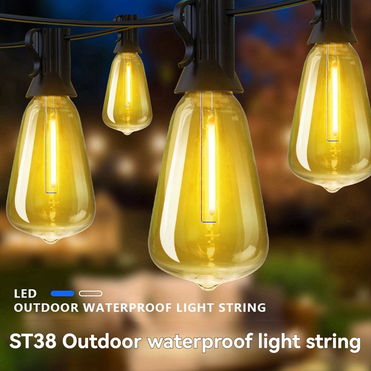 Top ST38 LED Light String Pati - String Light Bistro ulasan dan harga
