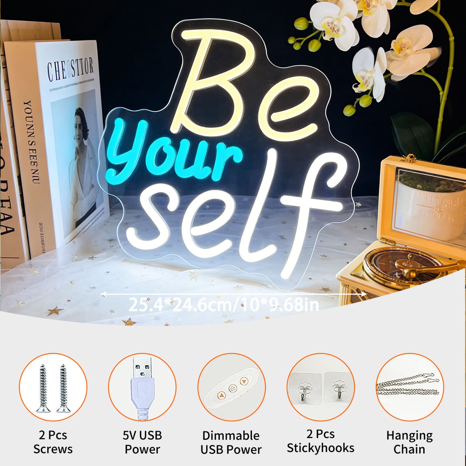 Inspirational Be Yourself Neon - Outdoor Lighting Quotes ulasan dan harga
