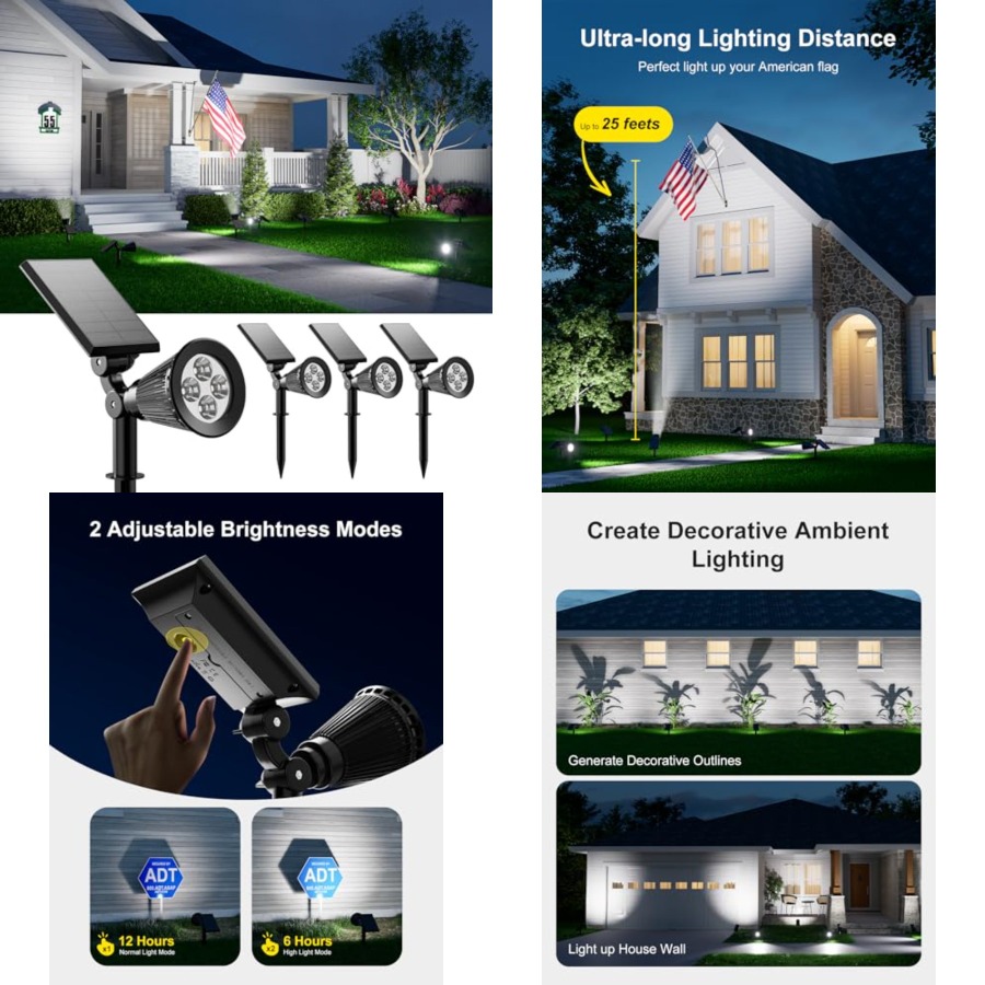 Solar Spotlights Outdoor Water - Wall Lighting Outdoor ulasan dan harga