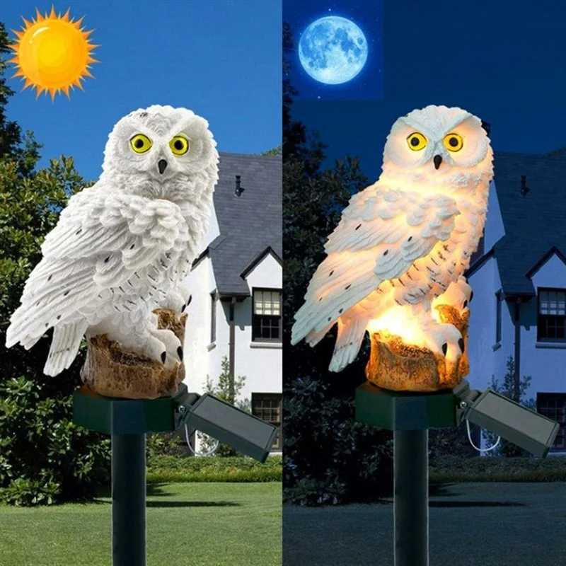 Solar Owl Statue Garden Light  - Outdoor Lighting Replacement Bulbs ulasan dan harga