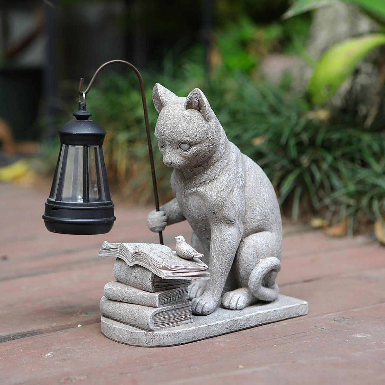 Cat Solar Garden Mini Statue S - Outdoor Lighting Art ulasan dan harga