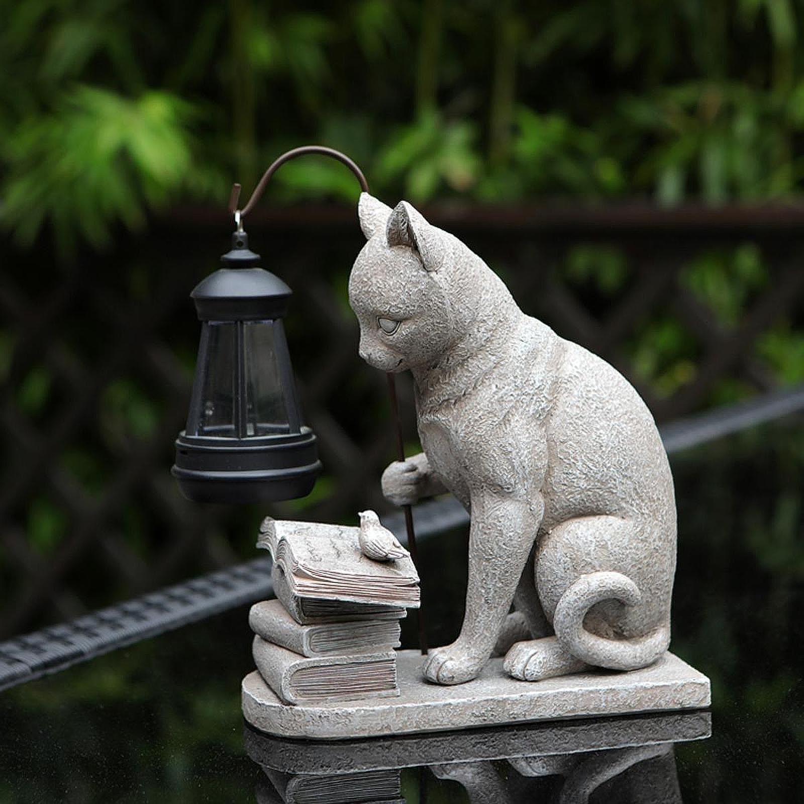 Cat Solar Garden Mini Statue S - Outdoor Lighting Art ulasan dan harga