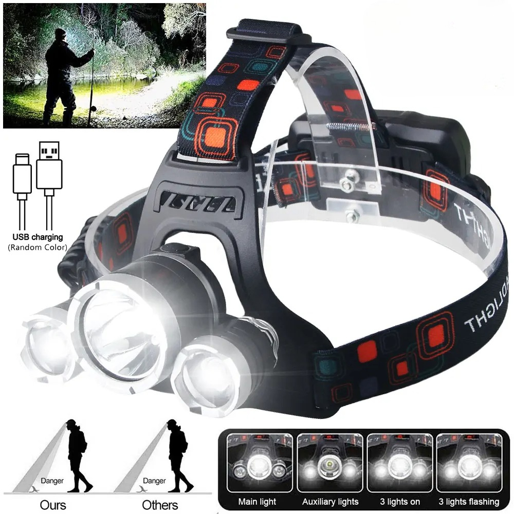 High Power LED Headlamp 18650  - Outdoor Lighting Replacement Bulbs ulasan dan harga