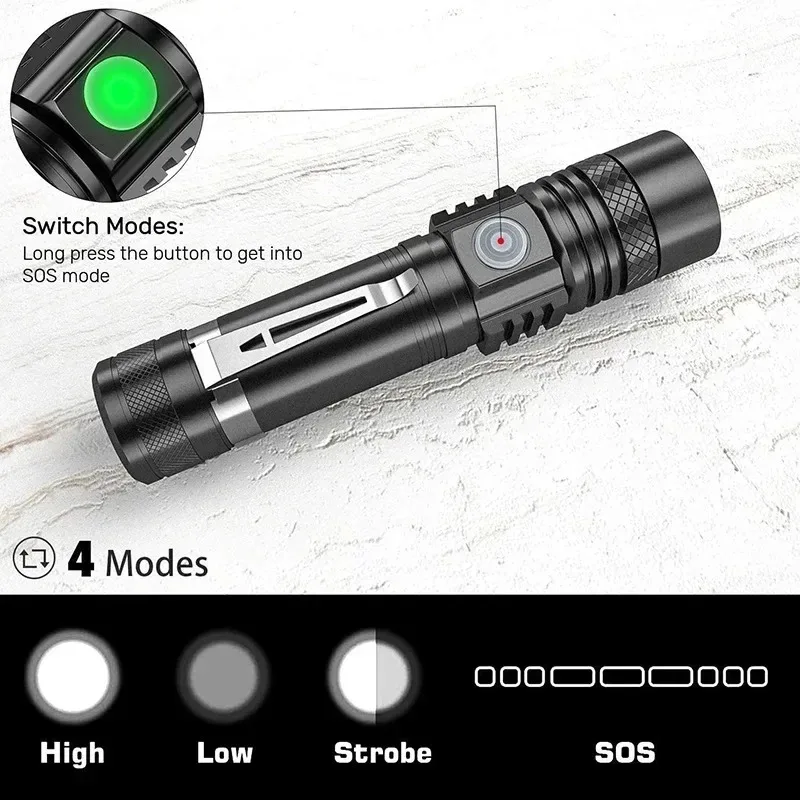 T6 LED Rechargeable Flashlight - Outdoor Lighting Replacement Bulbs ulasan dan harga