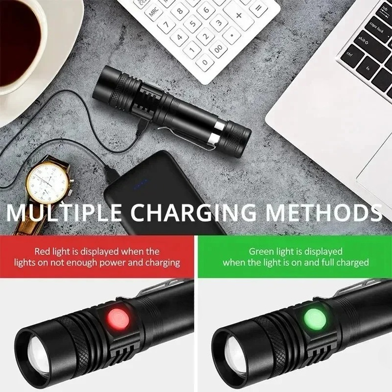 T6 LED Rechargeable Flashlight - Outdoor Lighting Replacement Bulbs ulasan dan harga