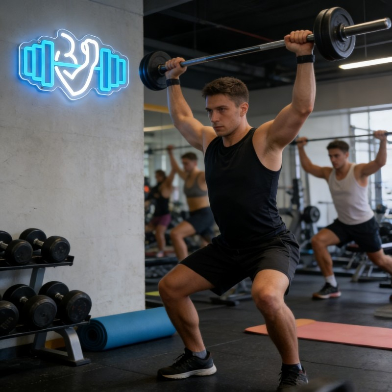 Bicep Dumbbell Neon Sign LED W - Outdoor Lighting Quotes ulasan dan harga
