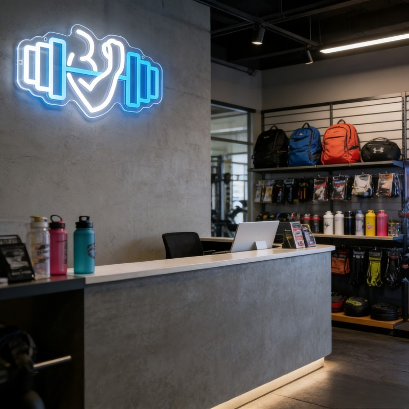 Bicep Dumbbell Neon Sign LED W - Outdoor Lighting Quotes ulasan dan harga