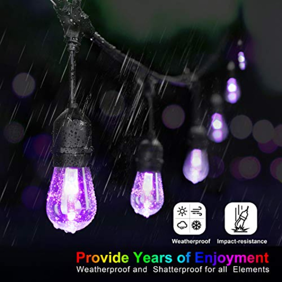 48Feet Outdoor Patio Lights Wa - String Light Bistro ulasan dan harga