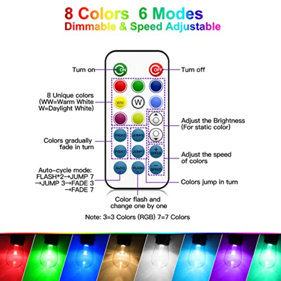 48Feet Outdoor Patio Lights Wa - String Light Bistro ulasan dan harga