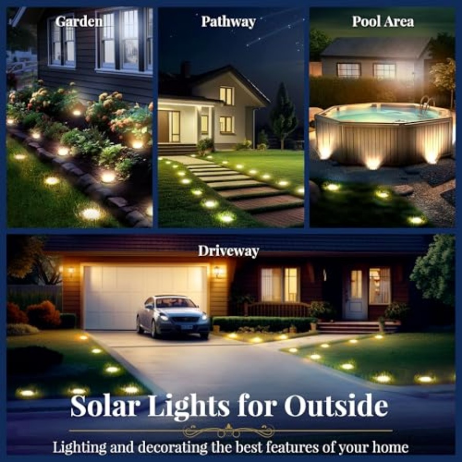 Solar Ground Lights Solar Ligh - Outdoor Lighting Driveway ulasan dan harga