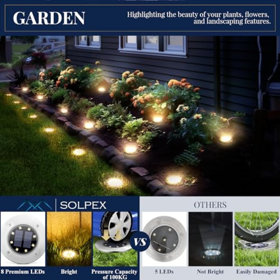 Solar Ground Lights Solar Ligh - Outdoor Lighting Driveway ulasan dan harga